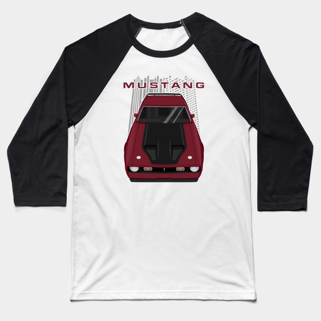 Mustang Mach 1 1971 to 1972 - Maroon Baseball T-Shirt by V8social